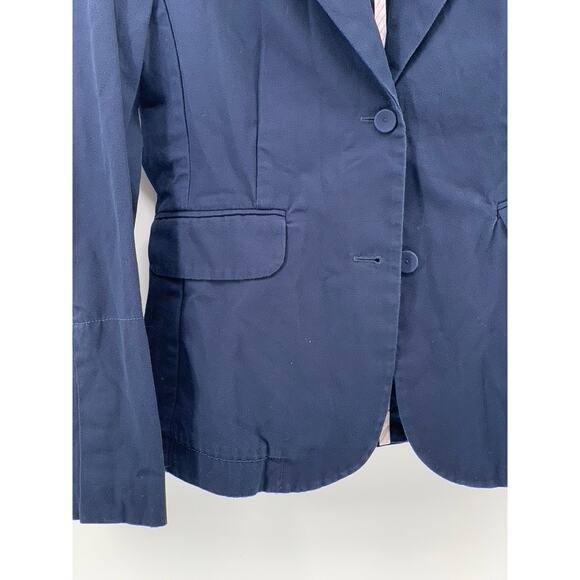 GAP Women's Navy Two Button Notch Collar Long Sleeve Academy Blazer SZ 6 - Picture 7 of 9